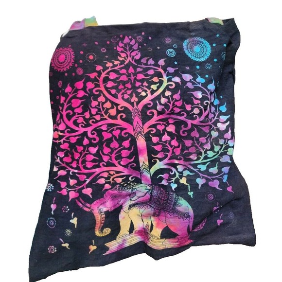 Hippie Boho Cloth Cross Body Bag Purse New Age Batik - Picture 3 of 6